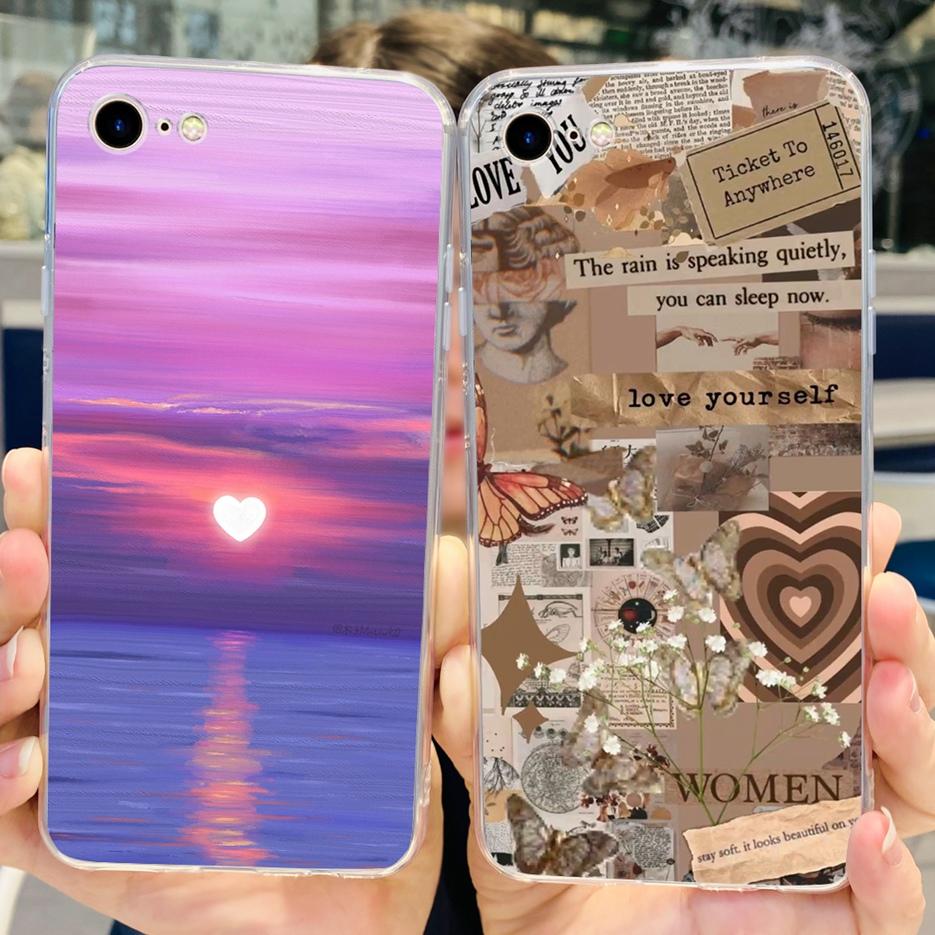 For Apple iPhone SE 2020 Case Stylish Painted Cover Soft Silicone Phone Case For iPHone SE 2022 iPhoneSE 2020 Back Covers Bumper