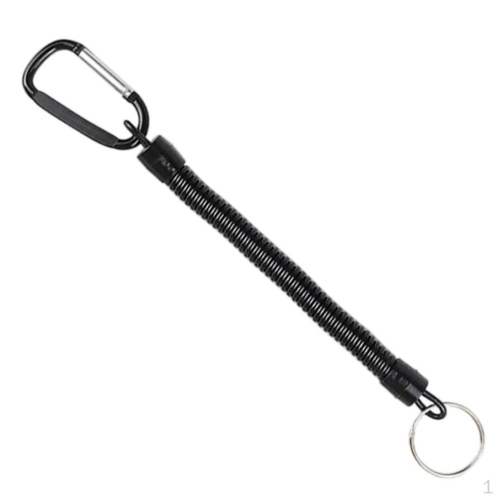 

Multifunctiona Fishing Lanyard Spring Rope Coil Cord Tether with Carabine