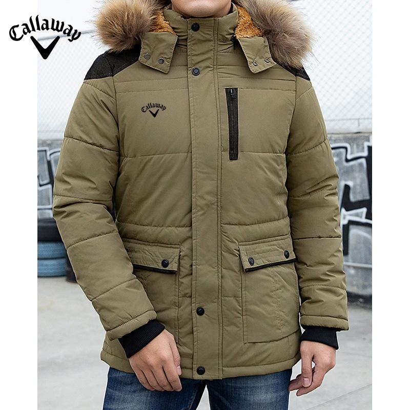 

Callaway Европейская и американская мужская хлопковая одежда, мужская верхняя одежда с флисом для тепла и защиты от холода, мужская хлопковая куртка M