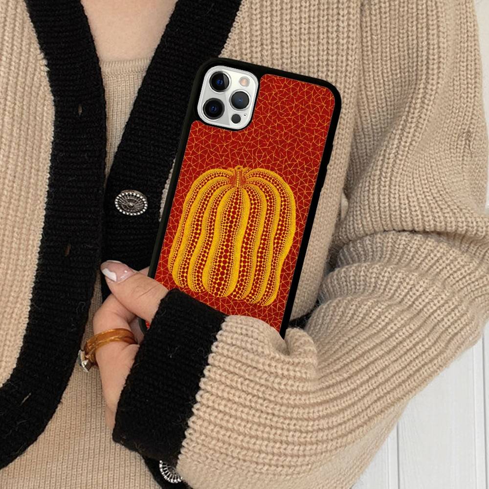 Yayoi Kusama Pumpkin Flower Art For IPhone 17 16 15 14 13 12 11 Pro Max Plus Shockproof PC+TPU Phone Back Cover
