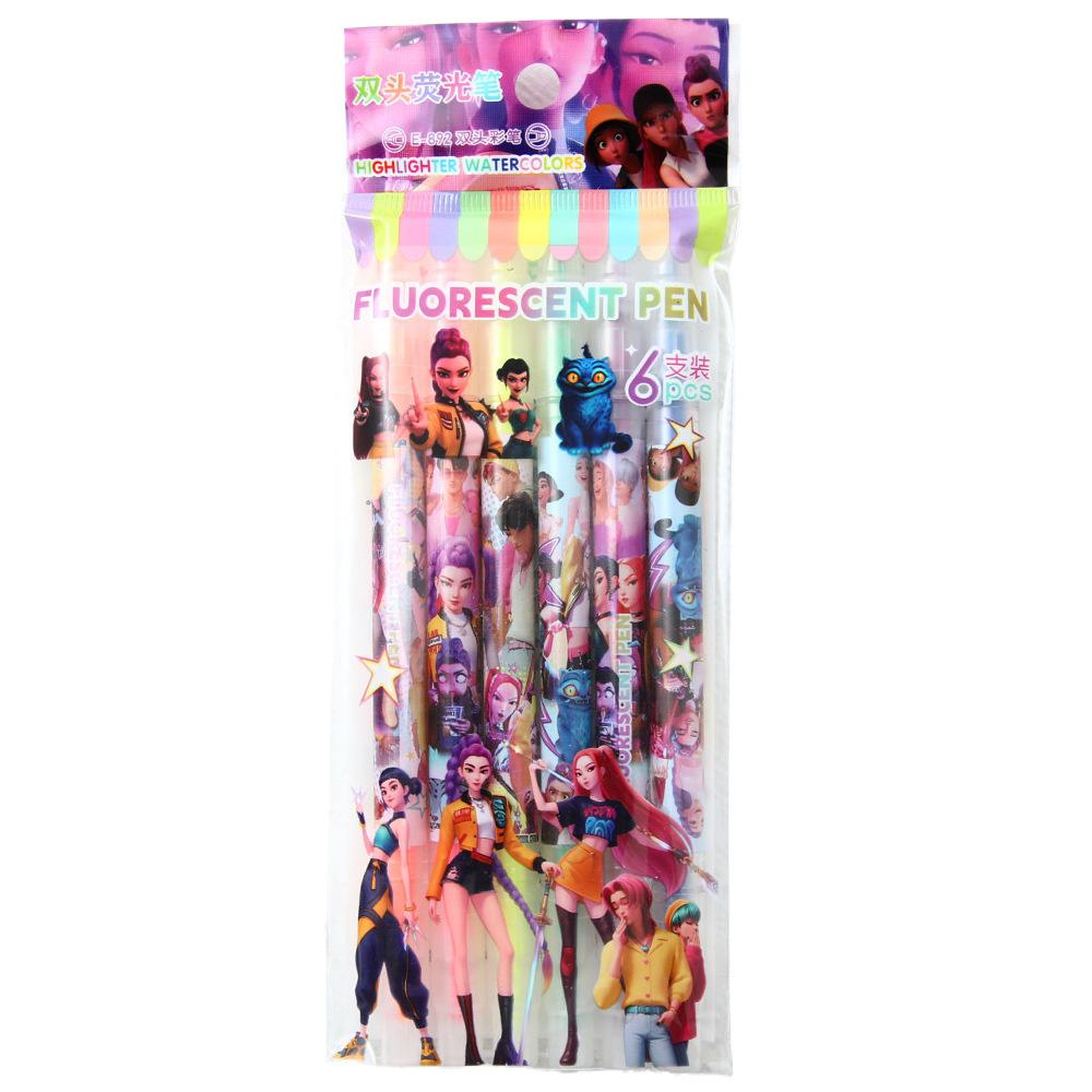 Anime KPOP Łowcy Demonów Zestaw Markerów Dwustronnych i Zakreślaczy, HuntrixRumi Dziennik Malowanie DIY Artykuły Szkolne