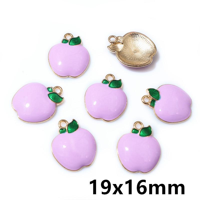 10pcs/lot Fruit Enamel Metal Charms Apple Orange Carrot Pendant for DIY Necklace Bracelet Jewelry Making Findings Supplies