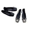 Grape Mother Daughter Returns Ballet Style Splicing Small Square Head Shallow Mouth One Pedal Flat Bottom Bow Flat Bottom Single Shoes Women