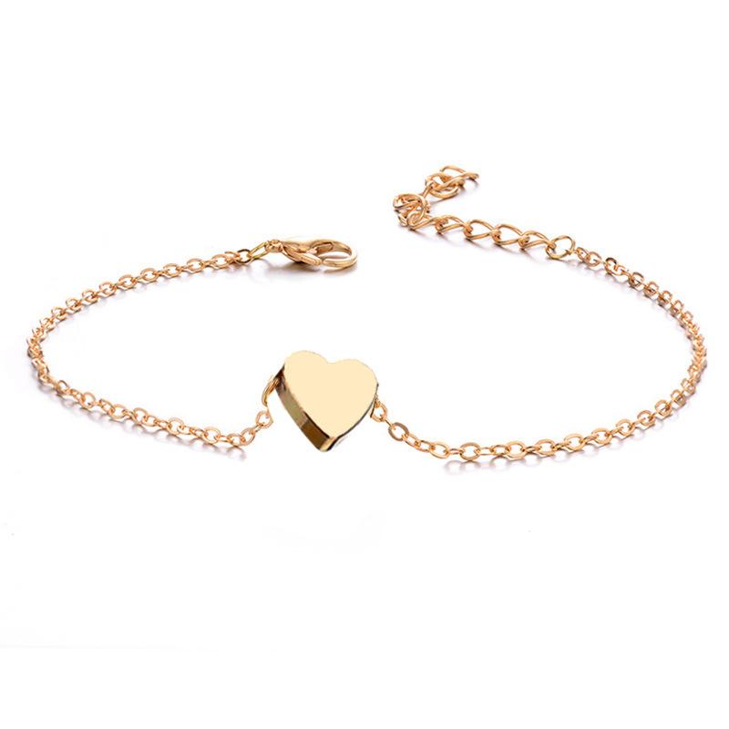 Summer Beach Anklet Heart Shaped Beads Peach Charm Women Fashion Jewelry Trendy Accessories