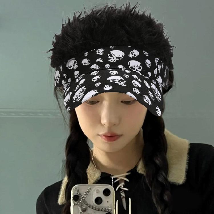 Hairy Baseball Hat Sports Fan Headgear Wigs Prank Cosplay Accessories