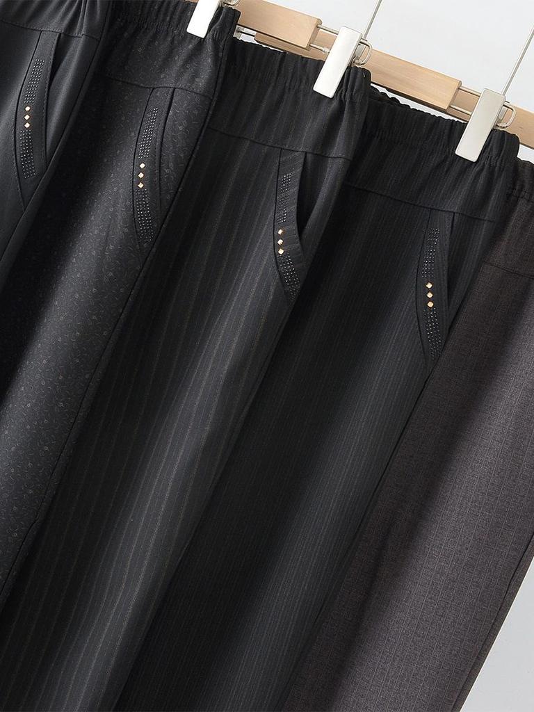 Spring & Fall Women's Straight-Leg Pants for Middle-Aged & Elderly - Mom & Grandma Casual Loose Fit