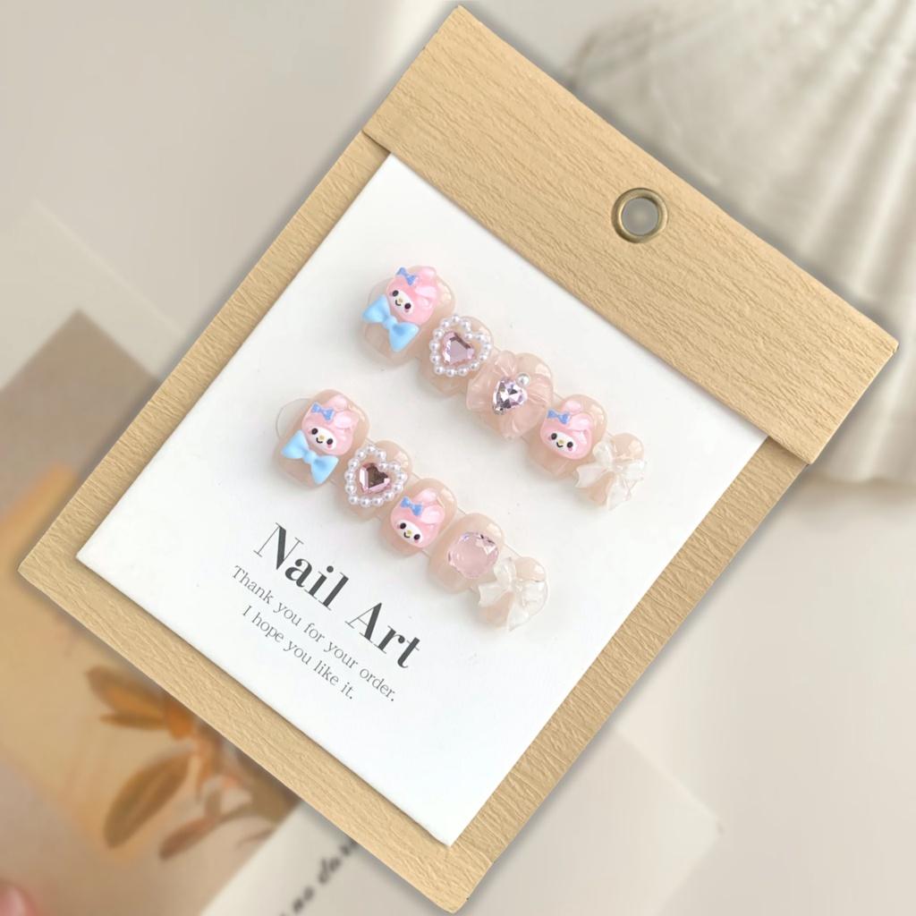 

Handmade Cartoon Cute Nail Stickers For Women Removable And Reusable Fake Nails XS
