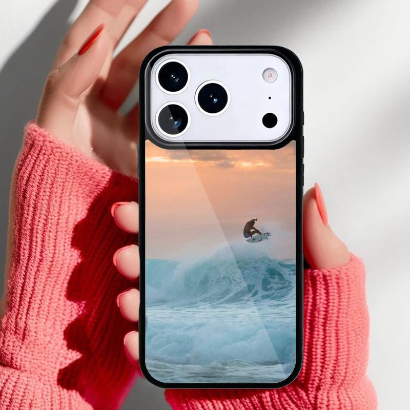 Surfing Wave Soft Phone Case for iPhone 17 Air 16e 15 14 13 Pro Max Back Cover for 12 11 Pro Coque