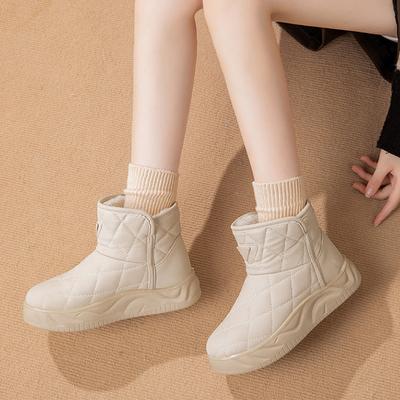 2025 Winterschuhe Damen Schneestiefel Warmes Plüsch Kalter Winter Damen Stiefeletten Flach Rutschfest Weich Bequem Übergröße 41