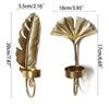 Metal Leaf Candle Holder Candlestick Nordic Style Wall Decoration Metal Leaf Rack in Golden Color for Home & Party Gift