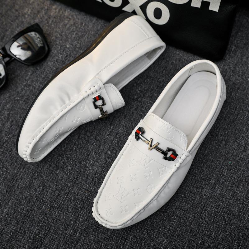 Doudou Shoes Men's Spring New Men's Leather Shoes Casual Lazy Foot Cover Trend Shoes Breathable and Lightweight