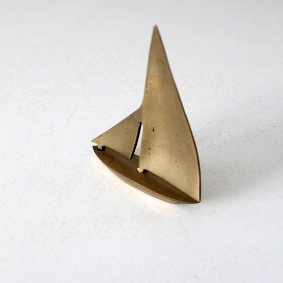 Vintage Messing Segelboot 19,1 cm