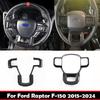 For Ford Raptor F-150 F150 2015- -2024 ABS Carbonfiber Steering Wheel Button Switch Direction Control Decorate Cover