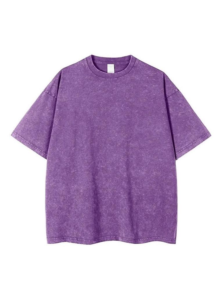 European & American 230g Distressed Loose T-Shirt, Drop Shoulder, High Street Trend, Short Sleeve.