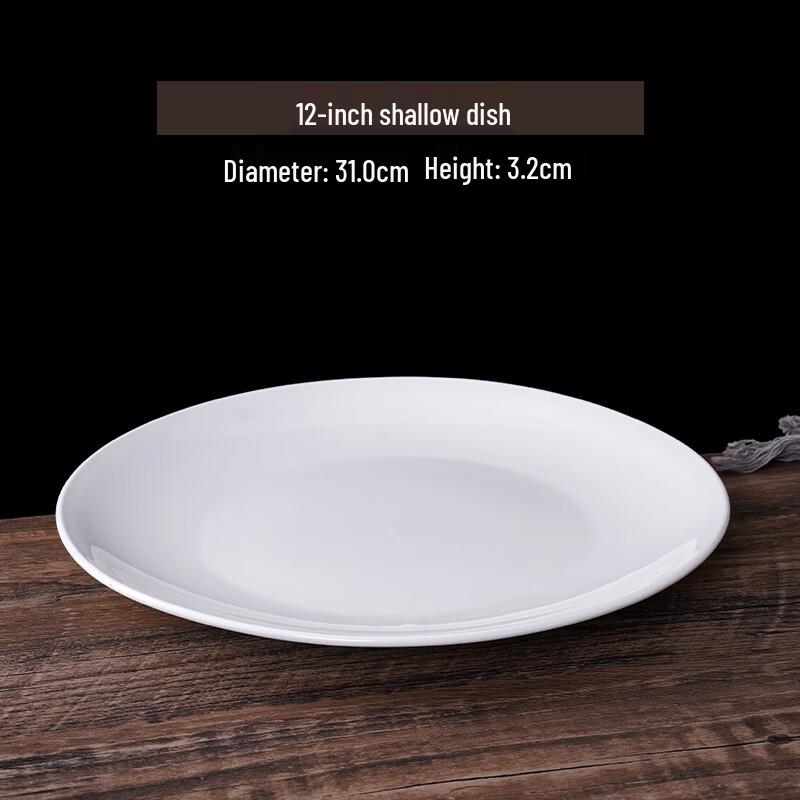 Pure White Round Ceramic Dinner Plates (Set of 4)