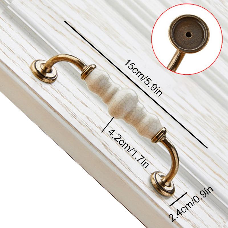 

1 шт. Ручки для дверей шкафа, мебельная фурнитура, дизайн с трещинами, антикварная ручка для ящика шкафа, французский стиль, керамика