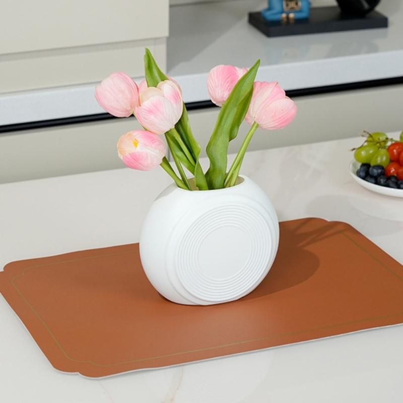 Unbreakable Plastic Flower Vases With Ceramics Look Modern Design For Small Bouquets Indoor Table Centerpieces Decors
