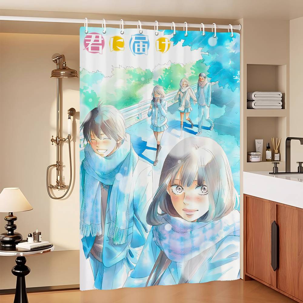 Kimi Ni Todoke Anime Anime 1Pc Printed Shower Curtain Waterproof Washable With 12 Hooks Bathroom Shower Home Use