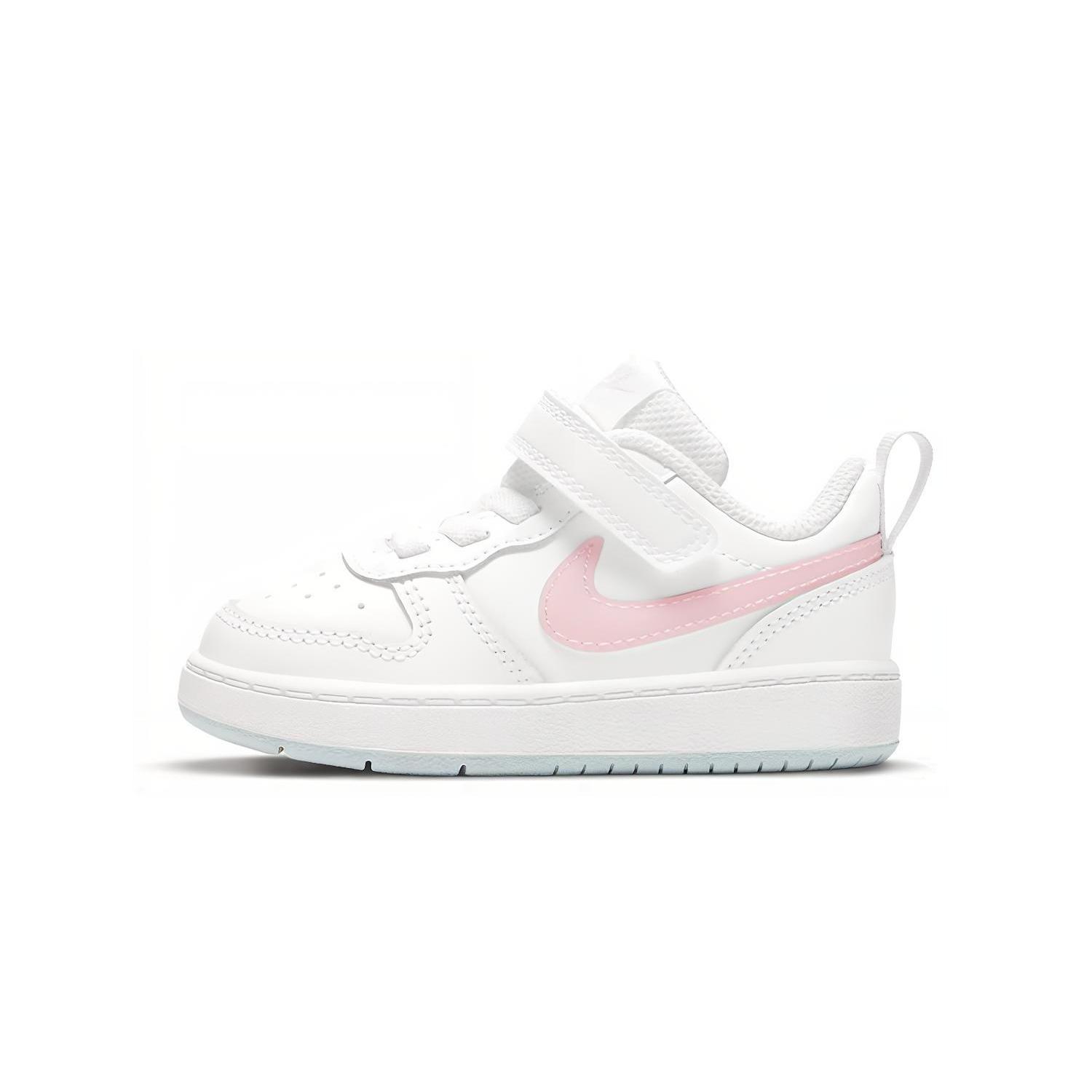 

Nike Court Borough 2 MWH Slip Resistant Cushioning Abrasion Resistant Breathable Low top Toddler Shoes White Pink Blue DD3021-100 22