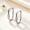 Light Luxury Geometric U Shaped Oval Hoop Earrings For Women Retention Personalized Versatile Jewelry