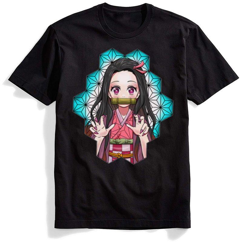 Fashion Nezuko Printed T Shirt Ulzzang Gothic Tees Fashion Japanese Anime Shirt Men Tee Polyester