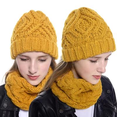 Modische Herbst-Winter-Hüte für Damen geometrische Wollmütze einfarbige handgefertigte Beanie-Mütze Gorros Mujer Invierno Damenmütze