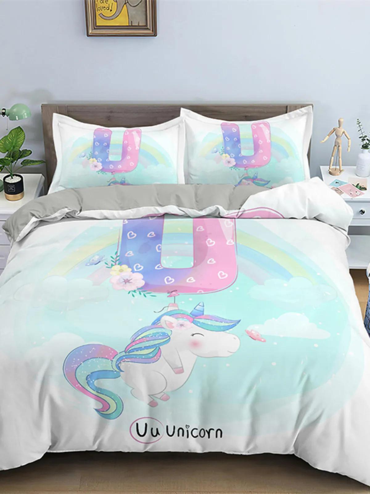 

Cartoon Duvet Cover Lovely Animals and Blue and White Cute Elephant and White Rabbit Quilt Cover Room Decoration for Kids Child 70x133cm 2pcs