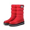 Plus Size Winter Mid-calf Snow Boots Women Warm Plush Blue Red Outdoor Lady Waterproof Wedge Platform Elastic Slip-on Half Boots