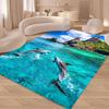 Sea Shell 3D Carpet Dolphin Jump Mat Sea Turtle Home Decoration Coral Reef Door Rug Non-Slip Floor Mat Living Room Decoration