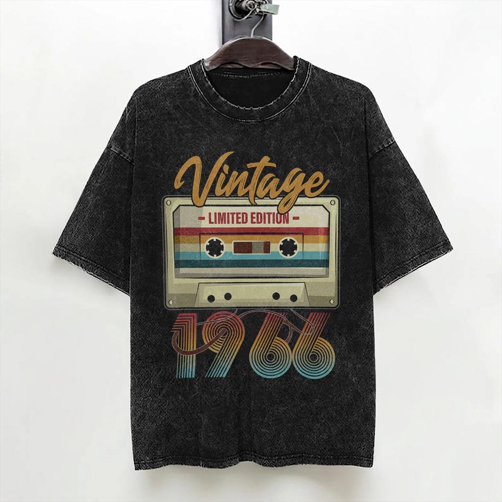 1966 60th Birthday 60 Years Old T Shirts Washed Short Sleeve Oversize TShirt Vintage Men Women Streetwear Summer Tops Tees