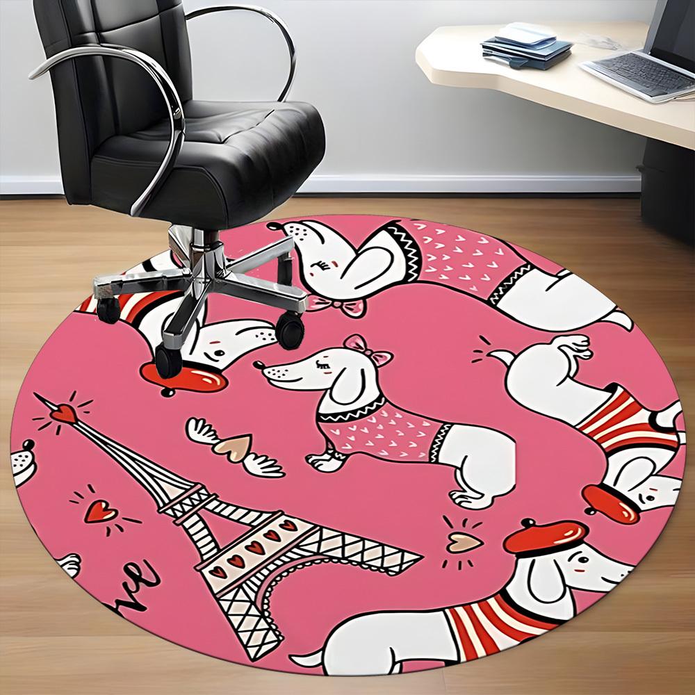 1pc Dogs, Paris Carpet for Office, Non-slip, Soft and Durable Office Rug, Perfect for Office yy260128074