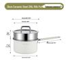 Xunshun 316L Stainless Steel Non-Stick Baby Food Pot, Ceramic Milk & Noodle Soup Pot, Extra Thick for One-Person Cooking.