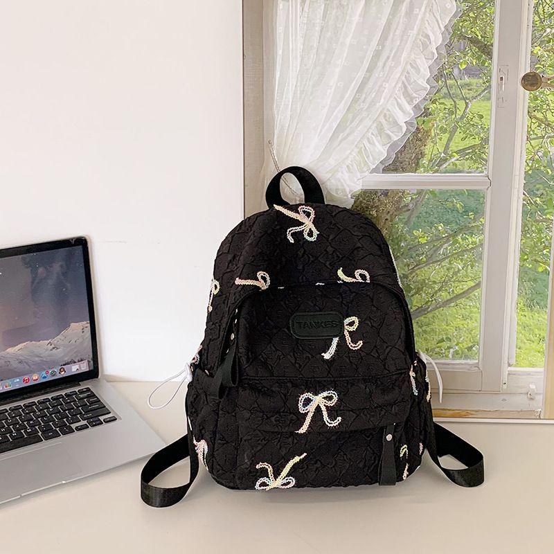 

High School Girls Good-looking Black Ins Niche Style Mixed People Japanese and Korean Style Large Capacity Stain-Resistant Backpack Korean Style Black small size [large capacity Best Selling]]