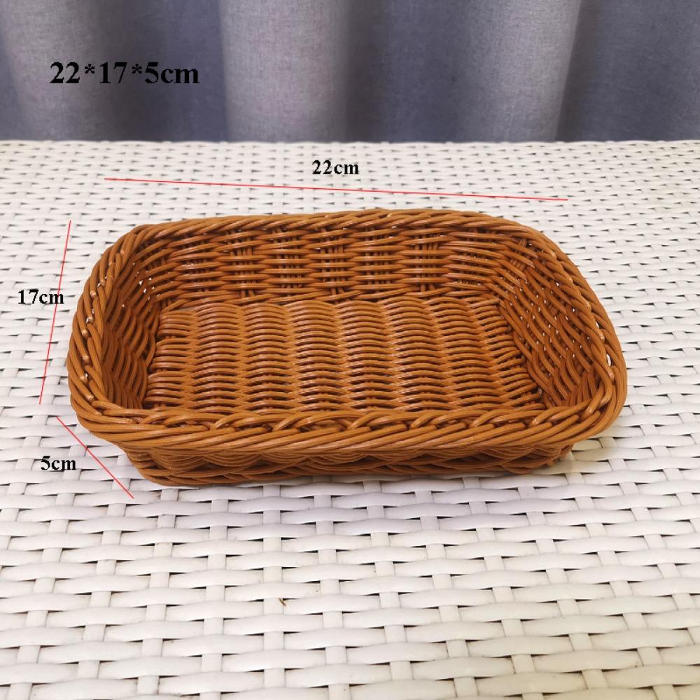 Hardness Rattan Wicker Woven Serving Baskets Handwoven 8 Styles Bread Fruit Vegetables Basket Household