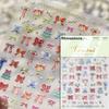 Gold Stamped White Christmas Tree Snowflake 3D Self Adhesive Nail Art Stickers Santa Claus Elk Xmas Cartoon Cute Manicure Decals