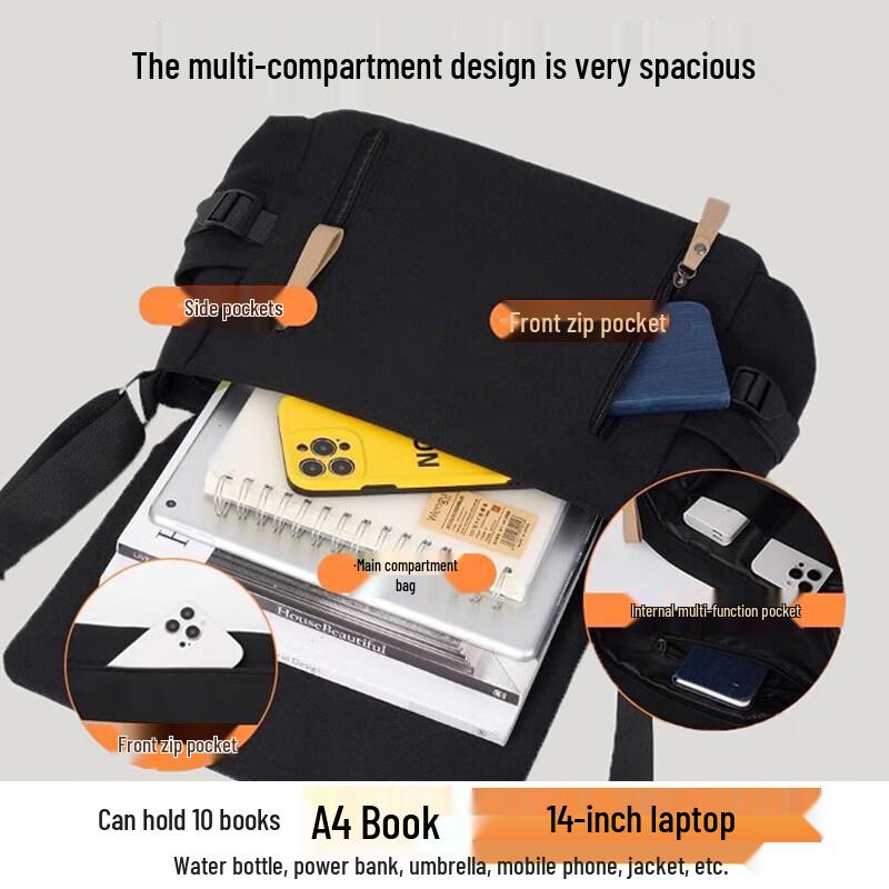 Huili Large Capacity Crossbody Messenger Bag