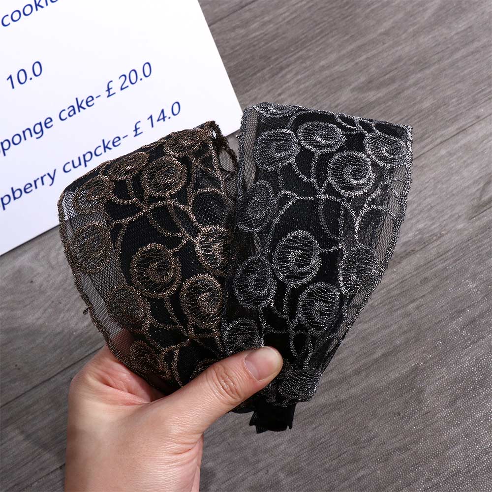 Silk Floral Printed Flower Broadside Headband Embroidery Hair Bands Hair Accessories Lace Head Hoop