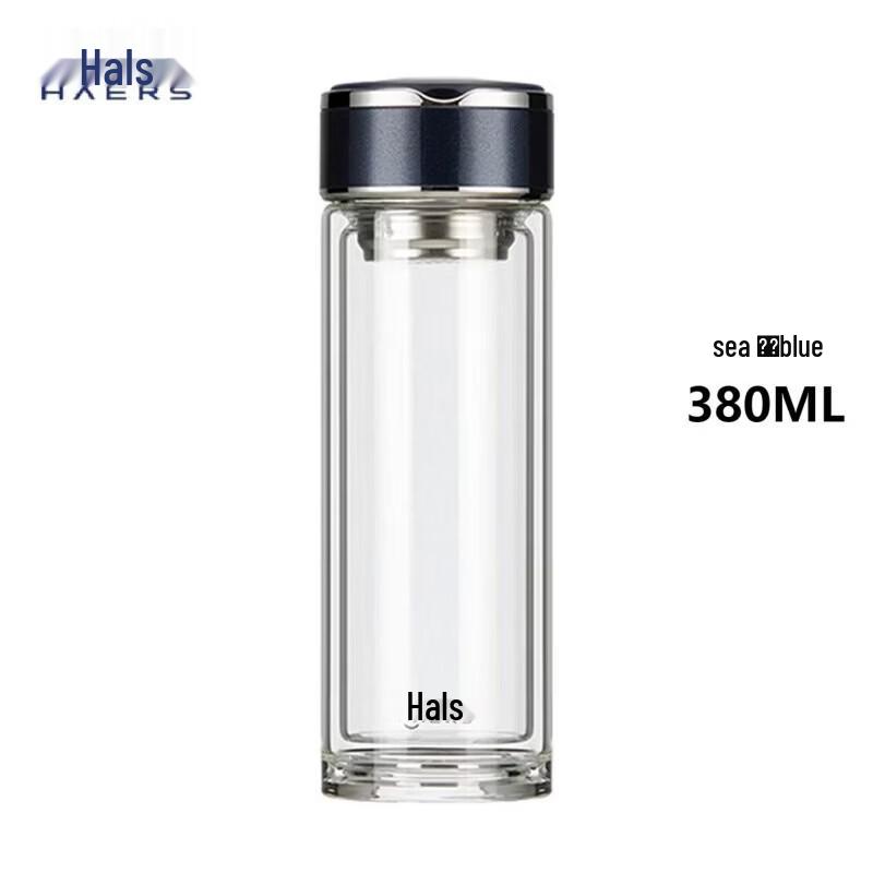 HAERS Premium 380ML Double-Layer Glass Tea Cup