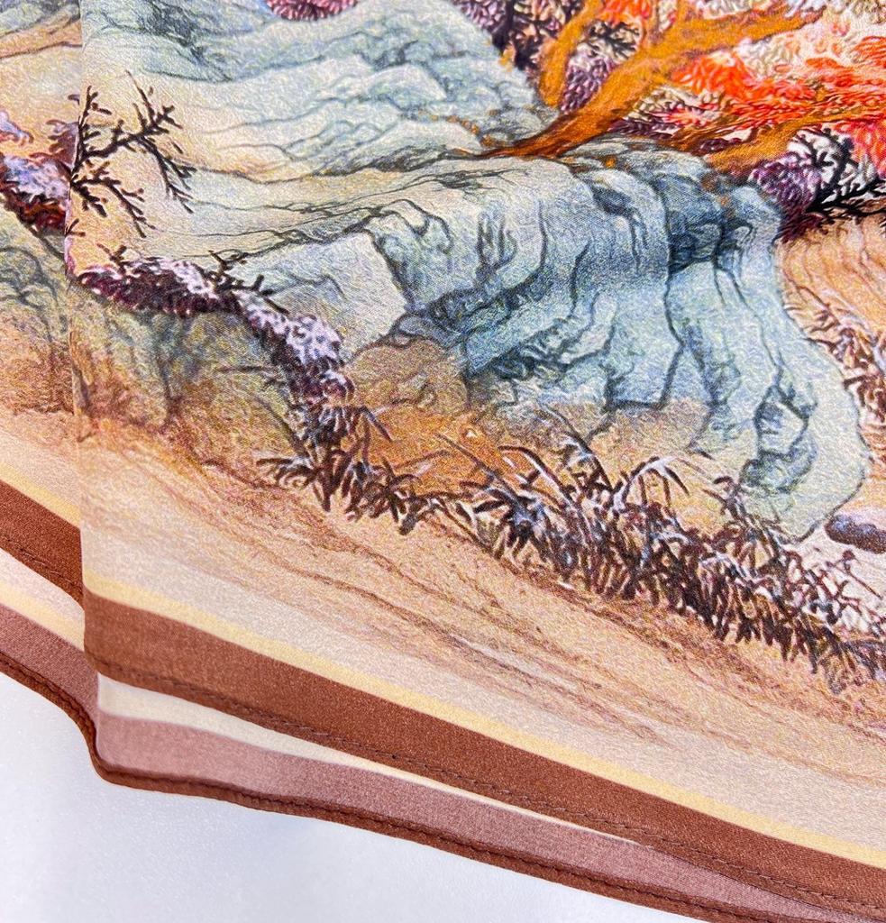 Thousand Miles Of Jiangshan Picture 100% Mulberry Silk Scarf Large Square Scarf Chinese Style Silk Scarf Shawl Spring And Autumn Send Mom