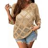 2026 Trendy Women's Quick-Dry Hollow-Out Sweater - Fashionable, Casual, Versatile, Comfortable Solid Color Top