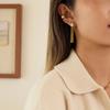 Yori Delicate Shiny Waterdrop Cubic Zirconia Tassel Stud Earrings for Women Fashion Waterproof Daily Jewelry Anti Allergic