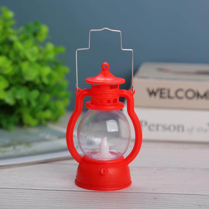 Retro Portable Lantern Vintage LED Light Christmas Decoration Halloween Electronic Candlestick Bar Atmosphere Layout Light