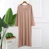 Autumn Night Dress Women Loose Large Nightgown Solid Color Sleepshirts Long-Sleeves Nightie Nightdress Modal Sleepwear