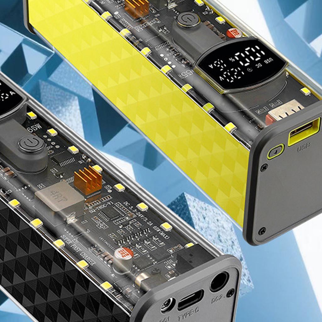 High Capacity 65W Mobile Power Supply Case Holds 8Pcs 18650 Cells With Safety Protections Powerbank Case Shell