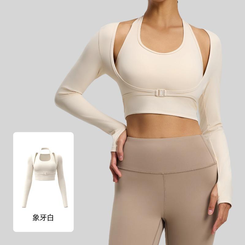 Halterneck Bra-free Yoga Wear Sports Top Outer Wear Fitness Clothes