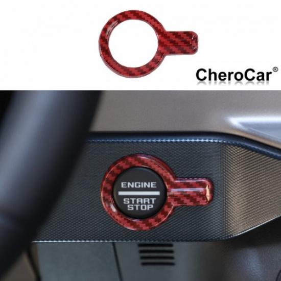 Red Carbon Fiber Engine Start Stop Push Button Cover for Ford Bronco Accessories