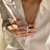 Luxury Heart Shaped Necklace for Women with Diamond Cross Pendant Elegant and Shiny Fashion Jewelry