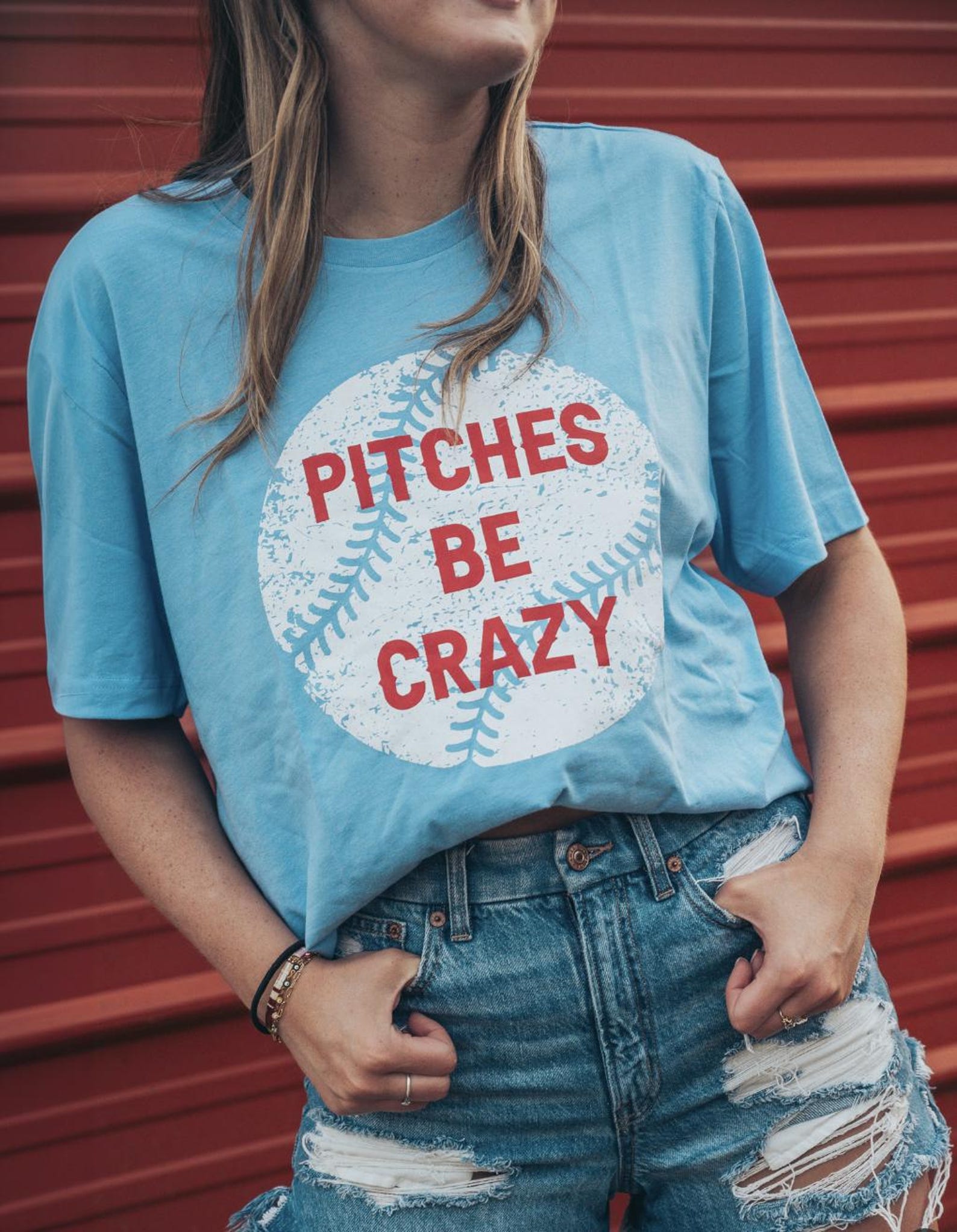 Pitches Be Crazy | Carolina Blue Crew | T-Shirt S
