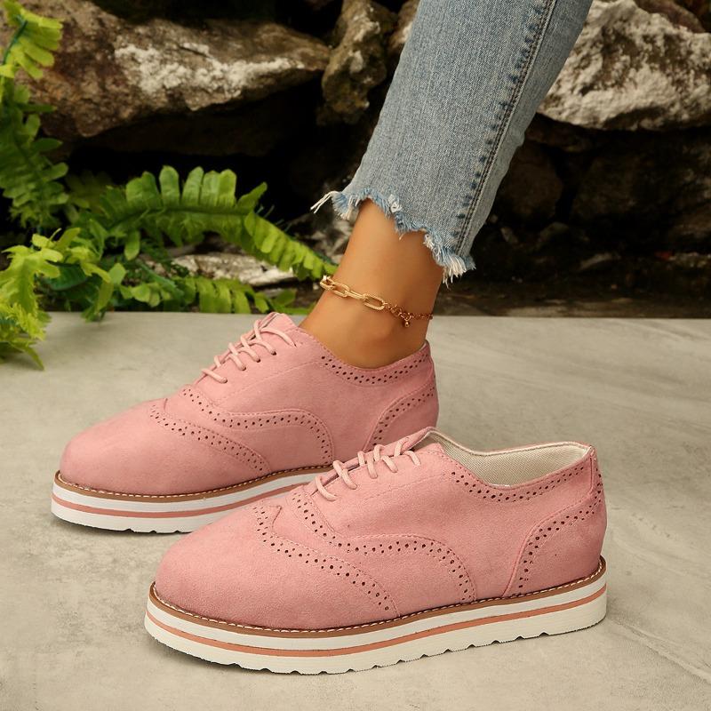 

Новая модная весенне-осенняя обувь большого размера, с круглым носком, на платформе, повседневная, однотонная, женская обувь-лодочки · 43 розовый