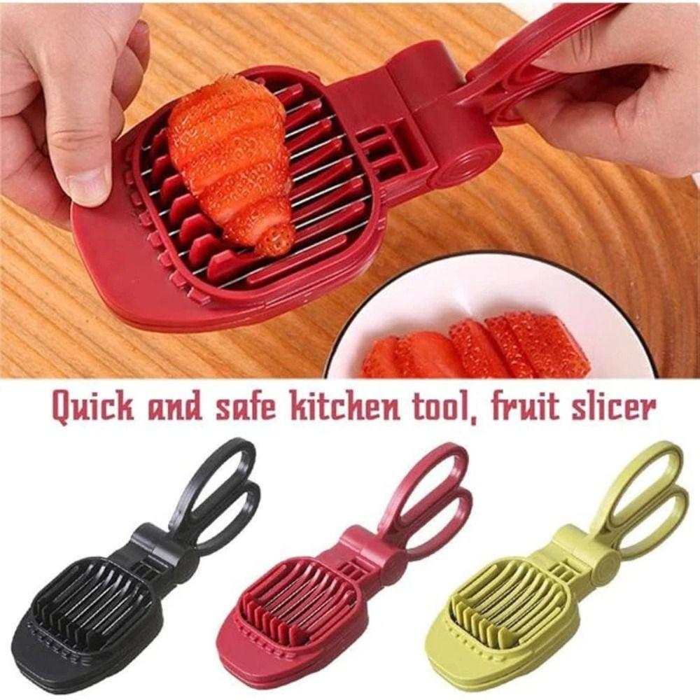 Ergonomic Design Vegetable Fruit Slicer Scissor Shaped Kitchen Gadget New Egg Slicer